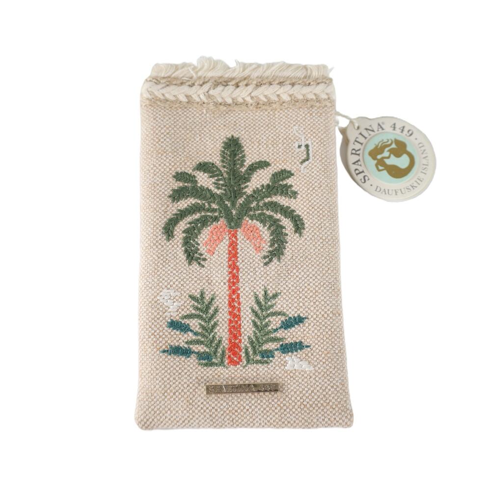 Spartina 449 Canvas Embroidered Sunglass Case - Alljoy Landing Palm Tree - NWT